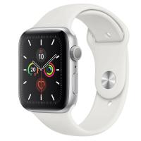 Умные часы Apple Watch Series 5 GPS 44mm Aluminum Case with Sport Band (Цвет: Silver / White)