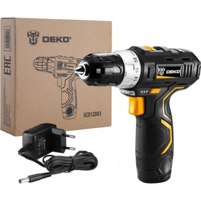 Дрель-шуруповерт Deko GCD12DU3 (Цвет: Black)