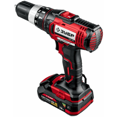Дрель-шуруповерт Зубр ДШУ-185-22 (Цвет: Red / Black)