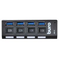 Разветвитель USB 3.0 Buro BU-HUB4-U3.0-L, черный
