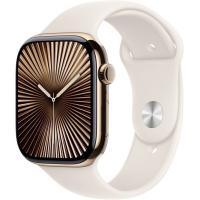 Умные часы Apple Watch Series 10 46mm Titanium Case with Sport Band S / M (Цвет: Gold / Starlight)