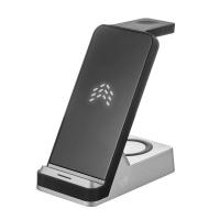 Беспроводное зарядное устройство Rocket 3in1 Wireless Charger 30W / Fast Charging Max 15W, черный