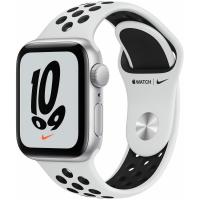 Умные часы Apple Watch SE 40mm Aluminum Case with Nike Sport Band (Цвет: Silver /  Pure Platinum / Black)