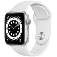 Умные часы Apple Watch Series 6 GPS 40mm Aluminum Case with Sport Band MG283RU / A (Цвет: Silver / White)