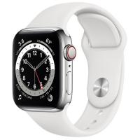 Умные часы Apple Watch Series 6 GPS 40mm Stainless Steel Case with Sport Band, белый