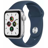 Умные часы Apple Watch SE 40mm Aluminum Case with Sport Band (Цвет: Silver / Blue)