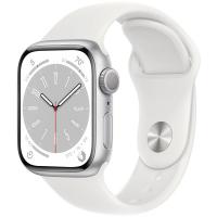 Умные часы Apple Watch Series 8 45mm Aluminum Case with Sport Band S / M (Цвет: Silver / White)