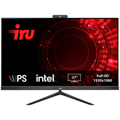 Моноблок IRU Office 27IH5PA (Core i5 11400 2.6ГГц / 16Gb / SSD1Tb / Intel UHD Graphics 730 / 27" / 1920x1080 / Free DOS / black / WiFi / BT / Cam)