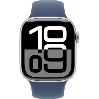Умные часы Apple Watch Series 10 42mm Aluminum Case with Sport Band S / M (Цвет: Silver / Denim)