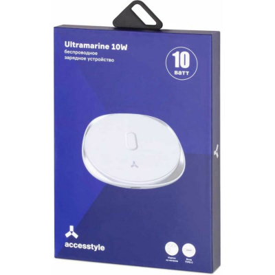 Беспроводное зарядное устройство AccesStyle Ultramarine 10W USB, белый
