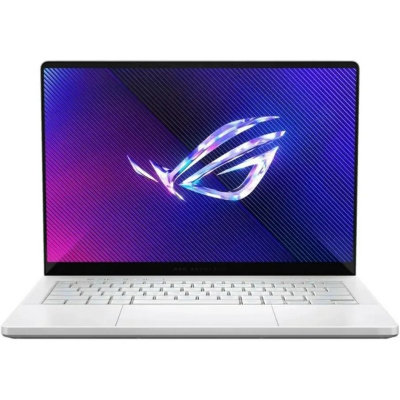 Ноутбук Asus ROG Zephyrus G14 GA403UI-QS094W (AMD Ryzen 9 8945HS 4Ghz / 32Gb LPDDR5x / SSD 1Tb / NVIDIA GeForce RTX4070 8Gb / 14" / OLED / 3K (2880x1800) / Windows 11 Home / white / WiFi / BT / Cam)